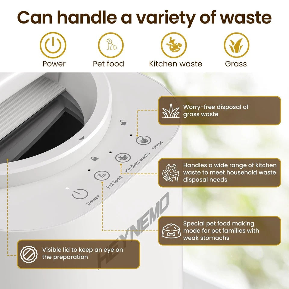 4L Electric Composter for Kitchen, Smart Compost Bin Outdoor/Indoor