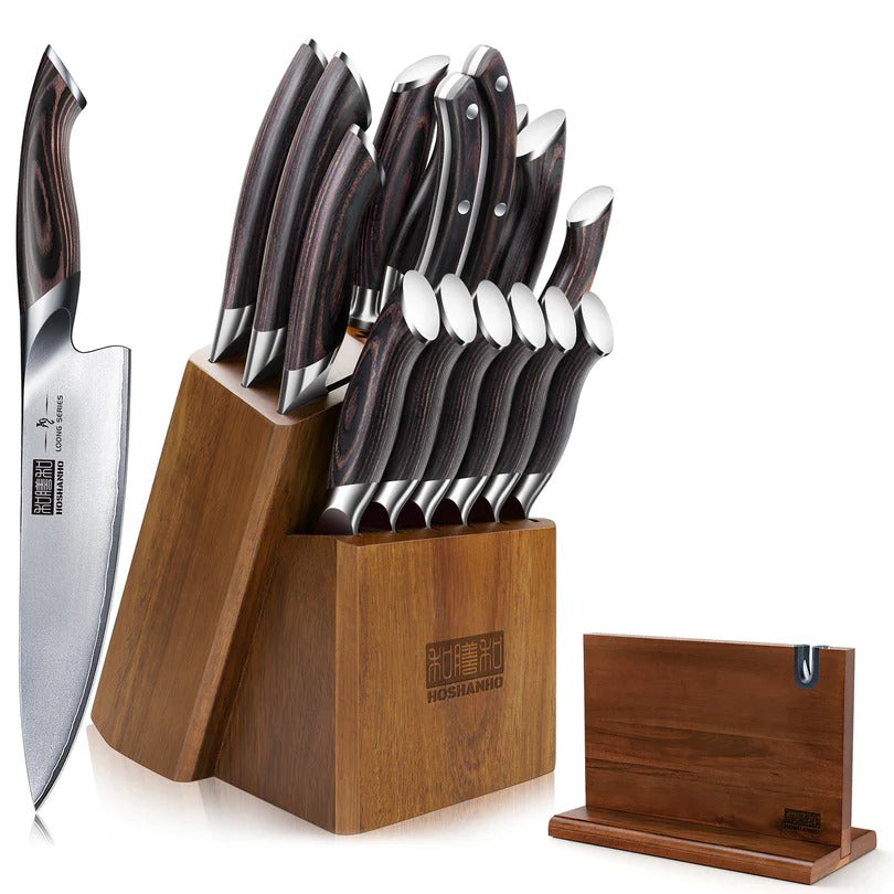 17-Piece Japanese Knife Set with Magnetic Block
